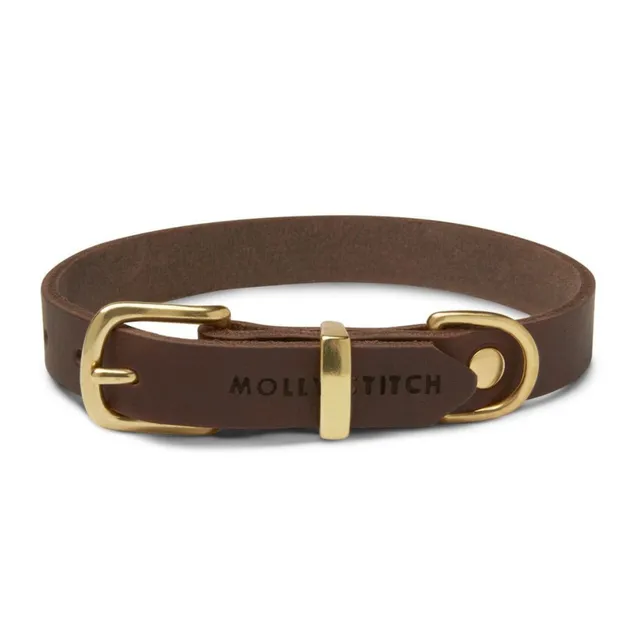 molly-and-stitch-butter-leather-hundehalsband-classic-brown image 1