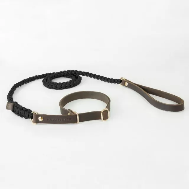 molly-and-stitch-touch-of-leather-retriever-hundeleine-nero-schwarz image 1