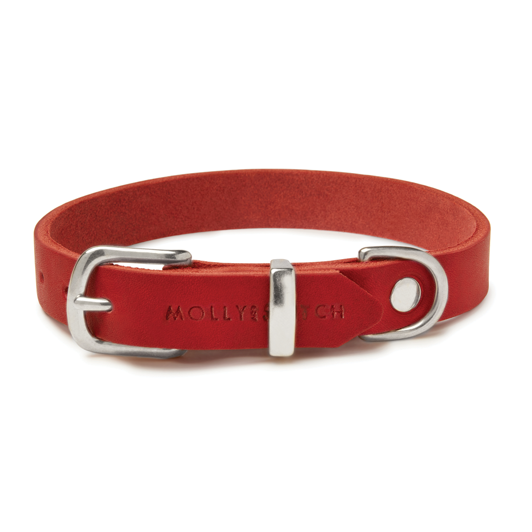 molly-and-stitch-butter-leather-hundehalsband-chili-red image 2