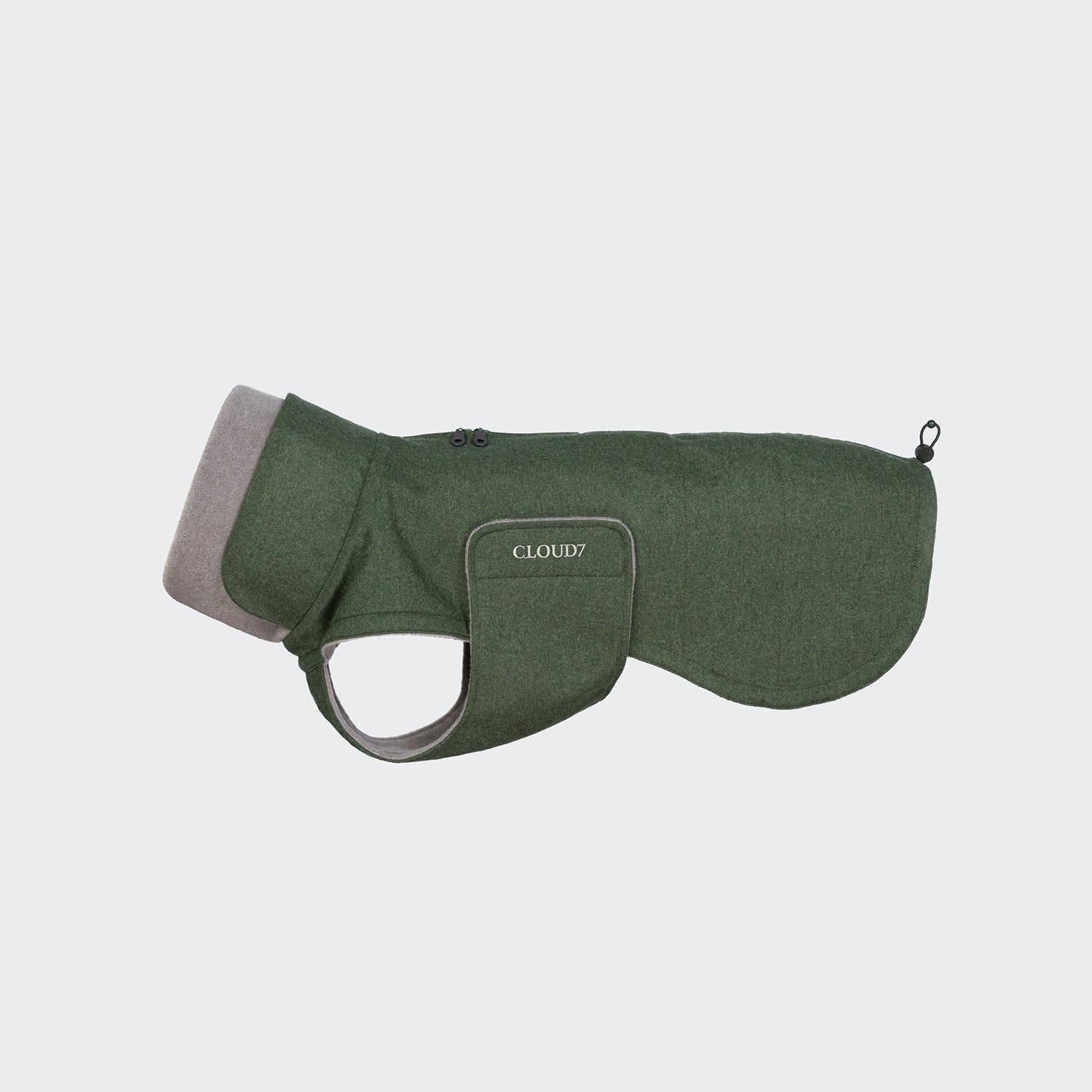 cloud7-brooklyn-long-flannel-fern-green-langer-hundewintermantel image 2