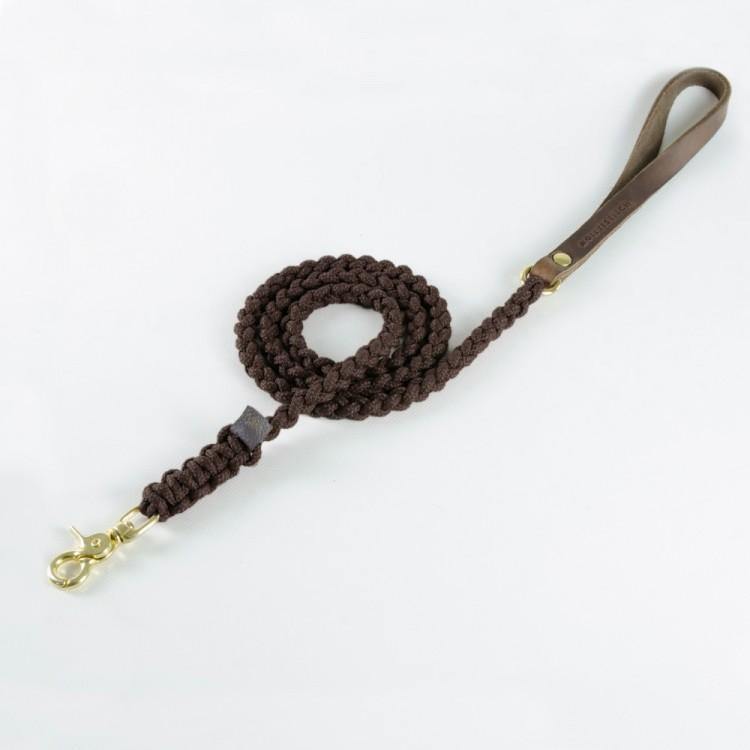 molly-and-stitch-touch-of-leather-hundeleine-chocolate image 1