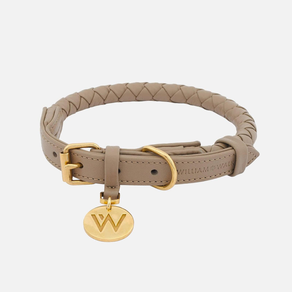 william-walker-leder-hundehalsband-twisted-sand-beige-rindsleder-geflochten image 1