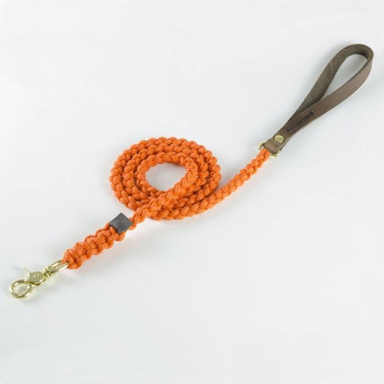 molly-and-stitch-touch-of-leather-hundeleine-pumpkin image 1