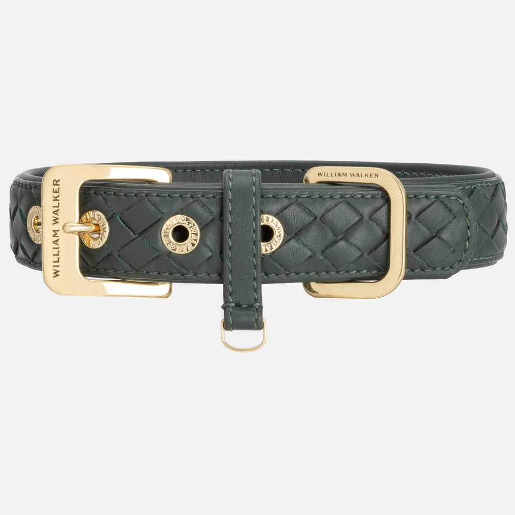 william-walker-leder-hundehalsband-prestige-forest-dunkelgr-n-geflochten image 1