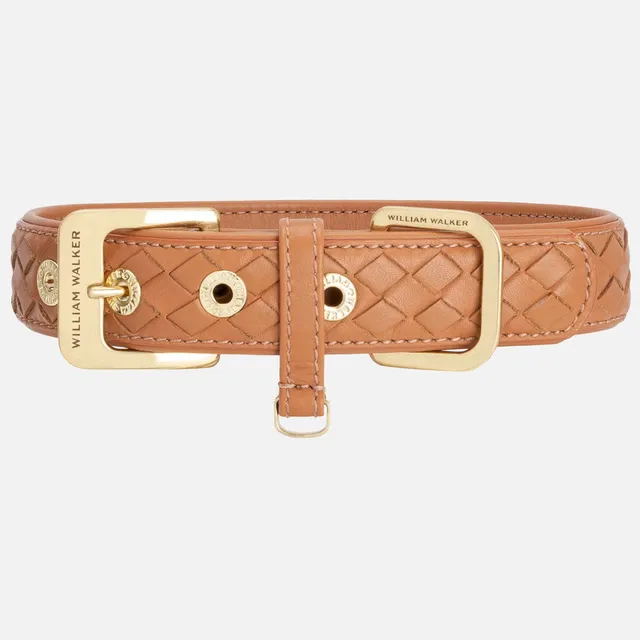 william-walker-leder-hundehalsband-prestige-caramel-braun-geflochten image 1