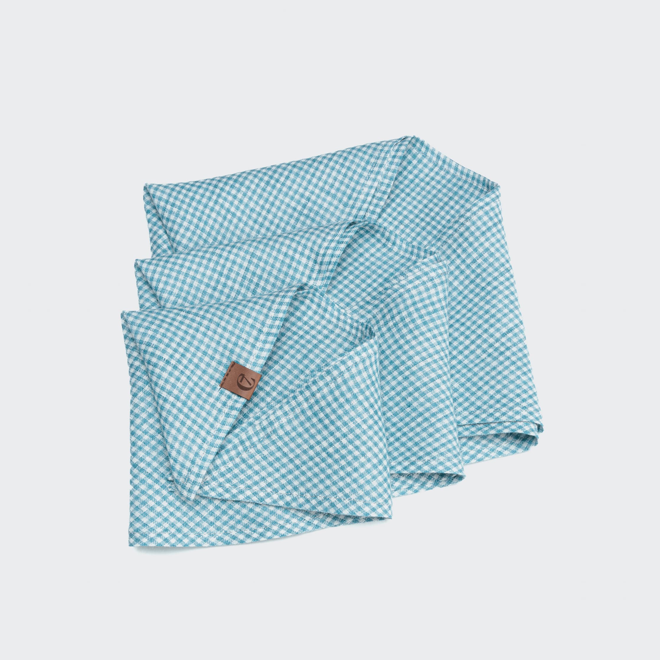 cloud7-hundehalstuch-bandana-mini-check-blue-leinen-blau-wei-kariert image 4