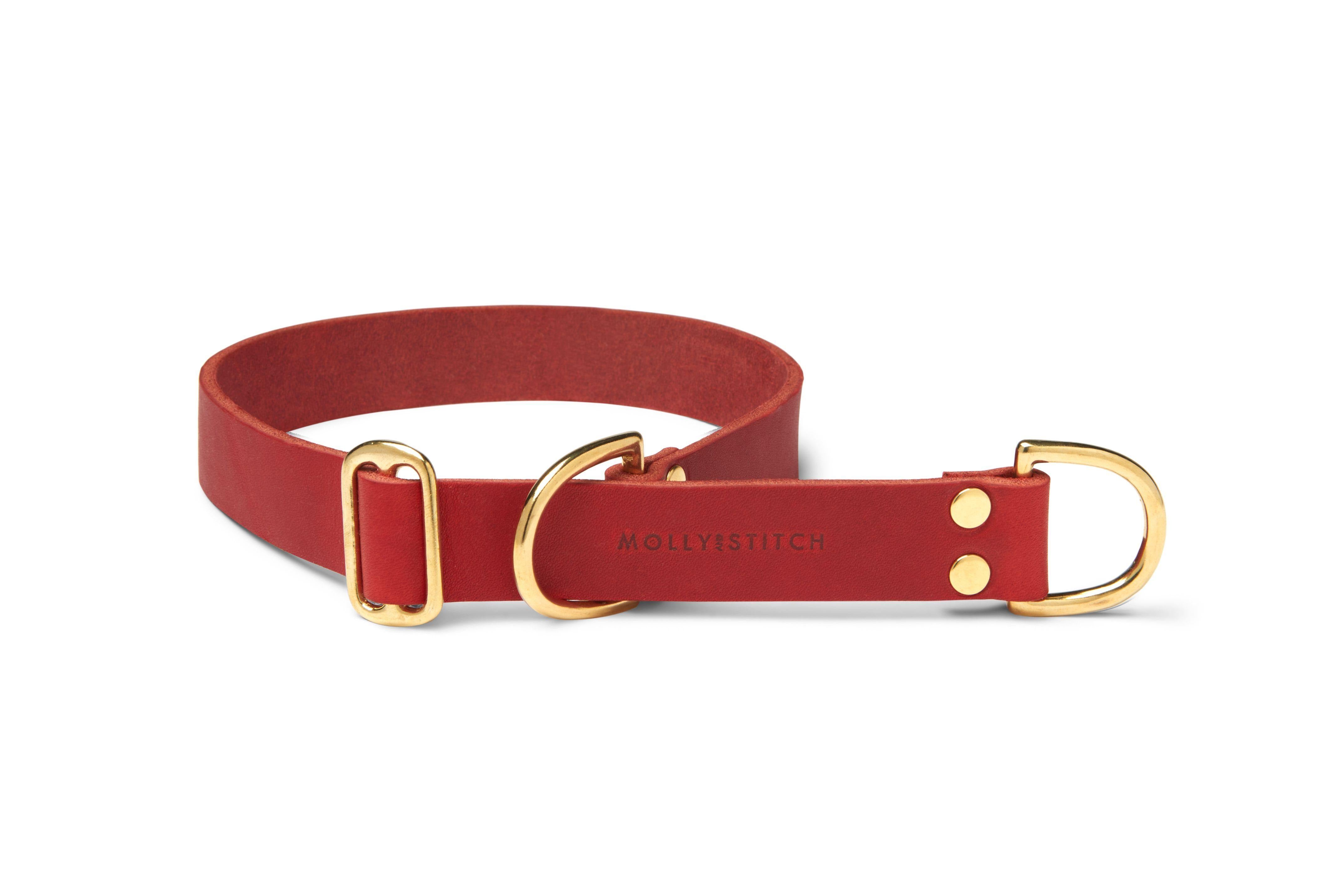 molly-and-stitch-retriever-halsband-aus-butterleder-chili-rot image 1