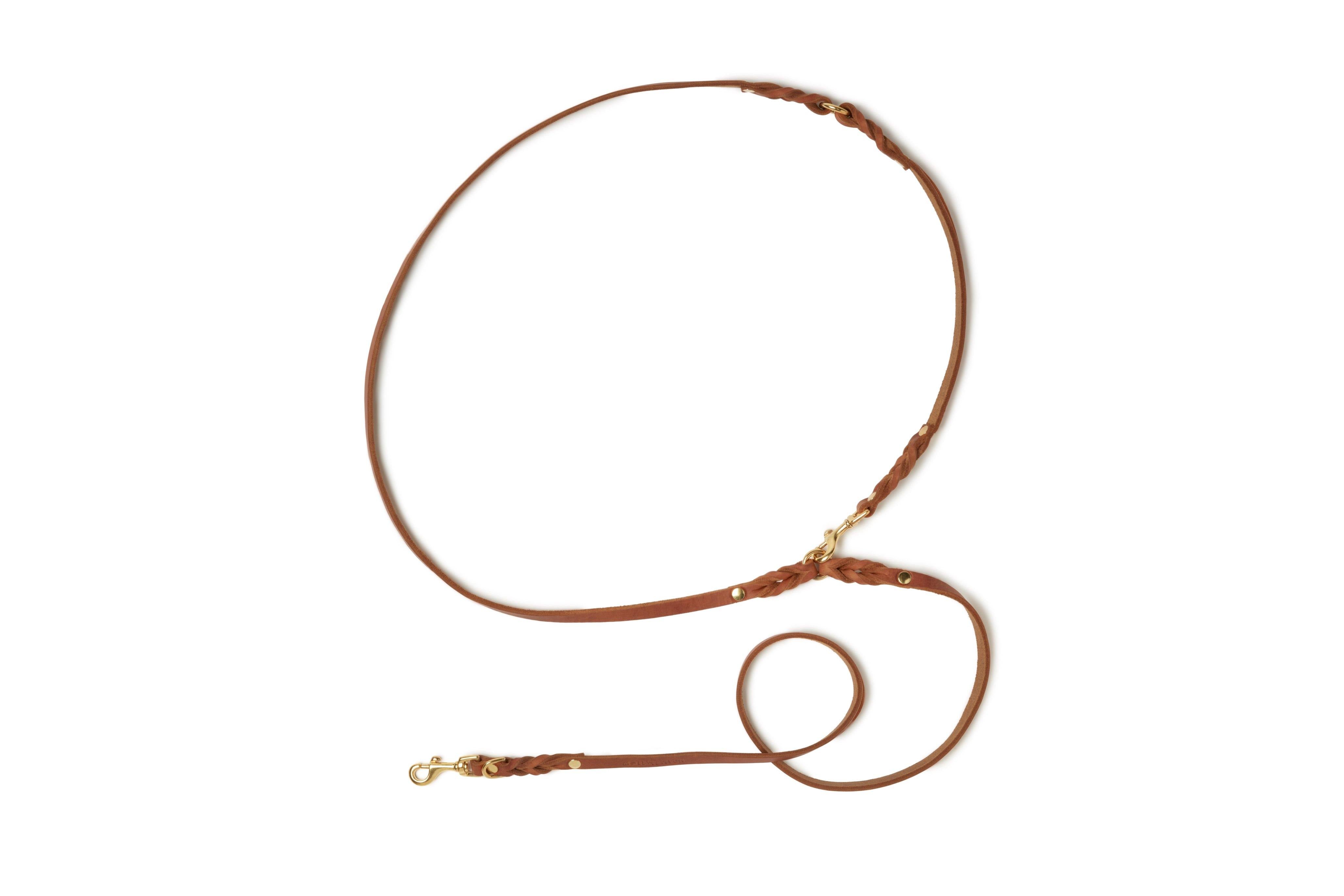 molly-and-stitch-butter-leather-3-fach-verstellbare-hundeleine-sahara-cognac image 3