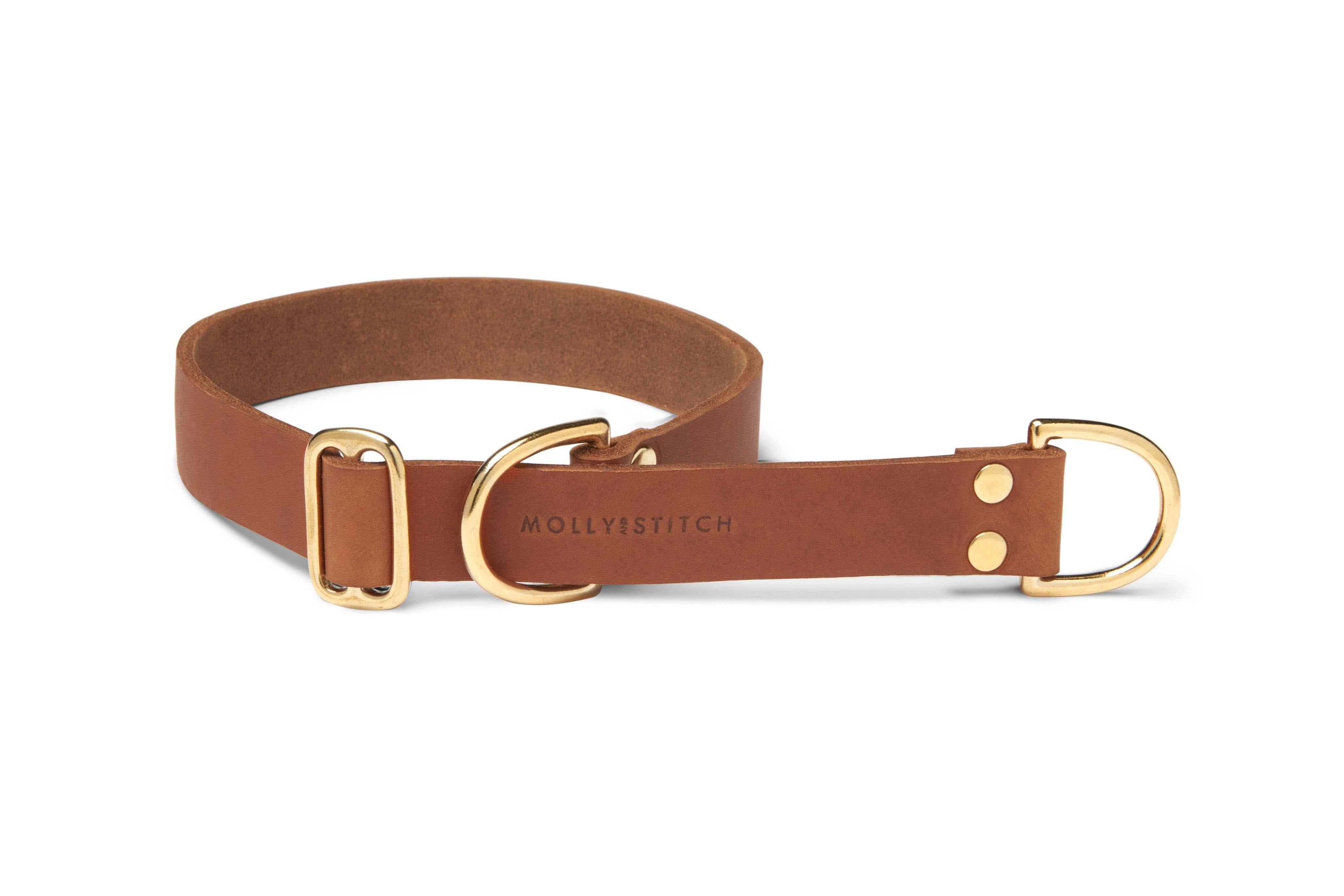 molly-and-stitch-butter-leder-retriever-halsband-sahara-cognac image 1