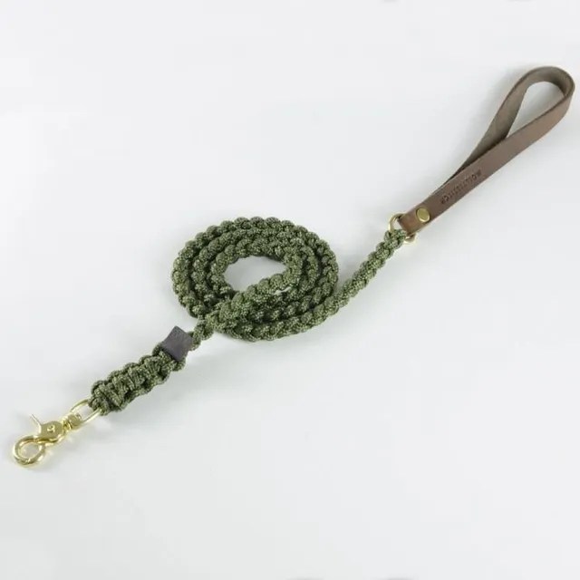 molly-and-stitch-touch-of-leather-hundeleine-military image 1