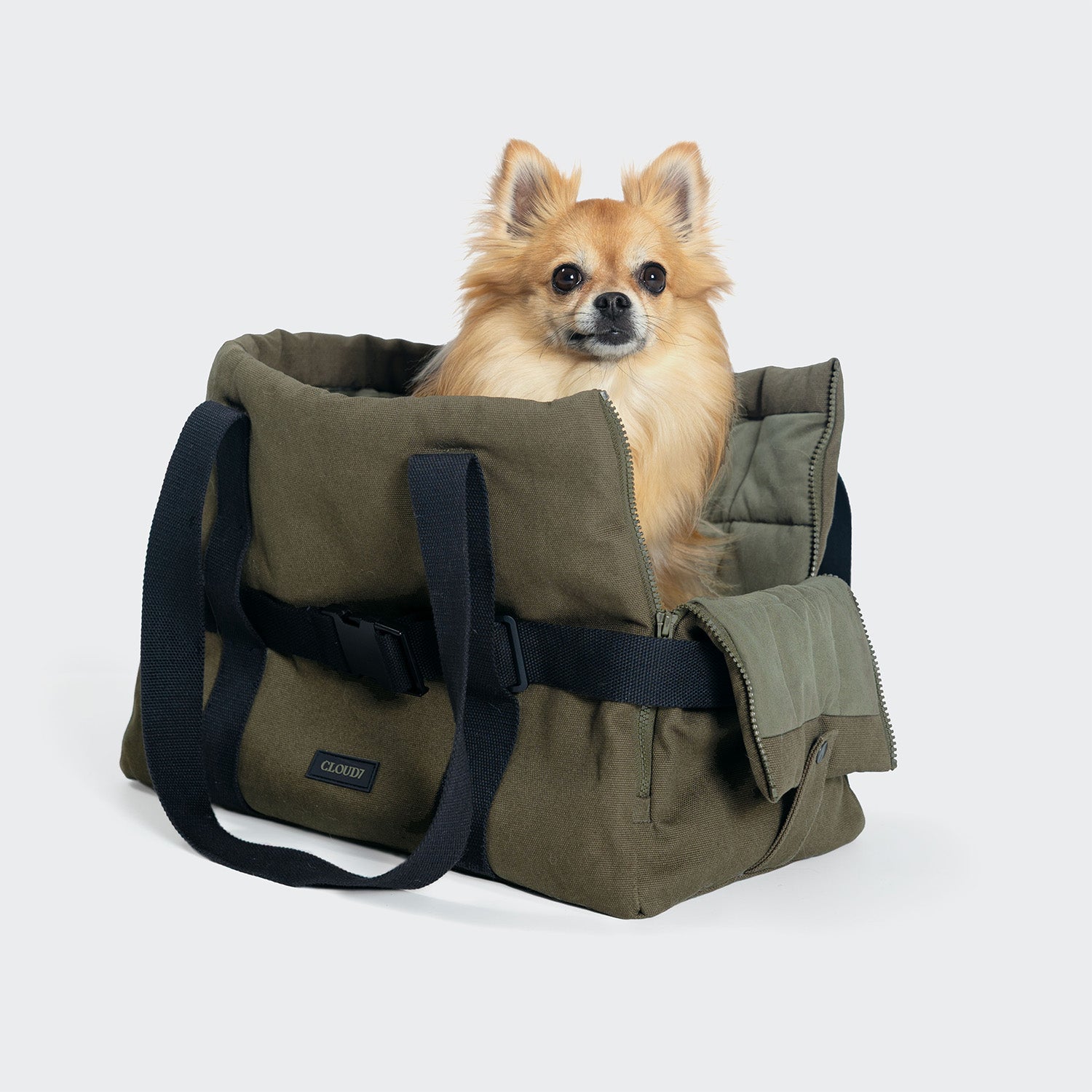 cloud7-turin-dog-carrier-hundetragetasche-canvas-olive image 1