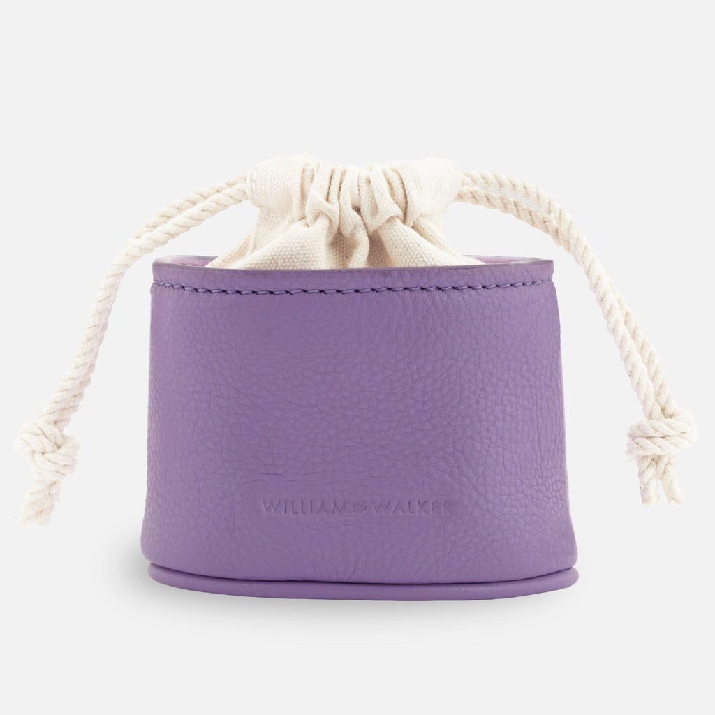 william-walker-leckerlibeutel-lavender-lila-rindsleder-mit-canvas-und-messing image 1