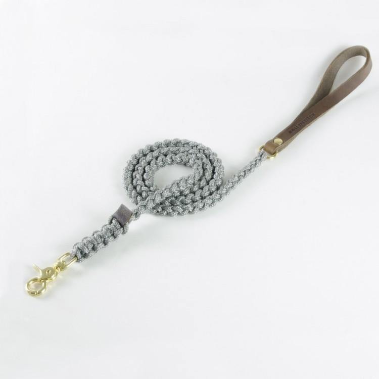 molly-and-stitch-touch-of-leather-hundeleine-grey image 1