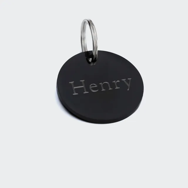 cloud7-hundemarke-mit-gravur-schwarz-beidseitig-edelstahl-anh-nger image 1