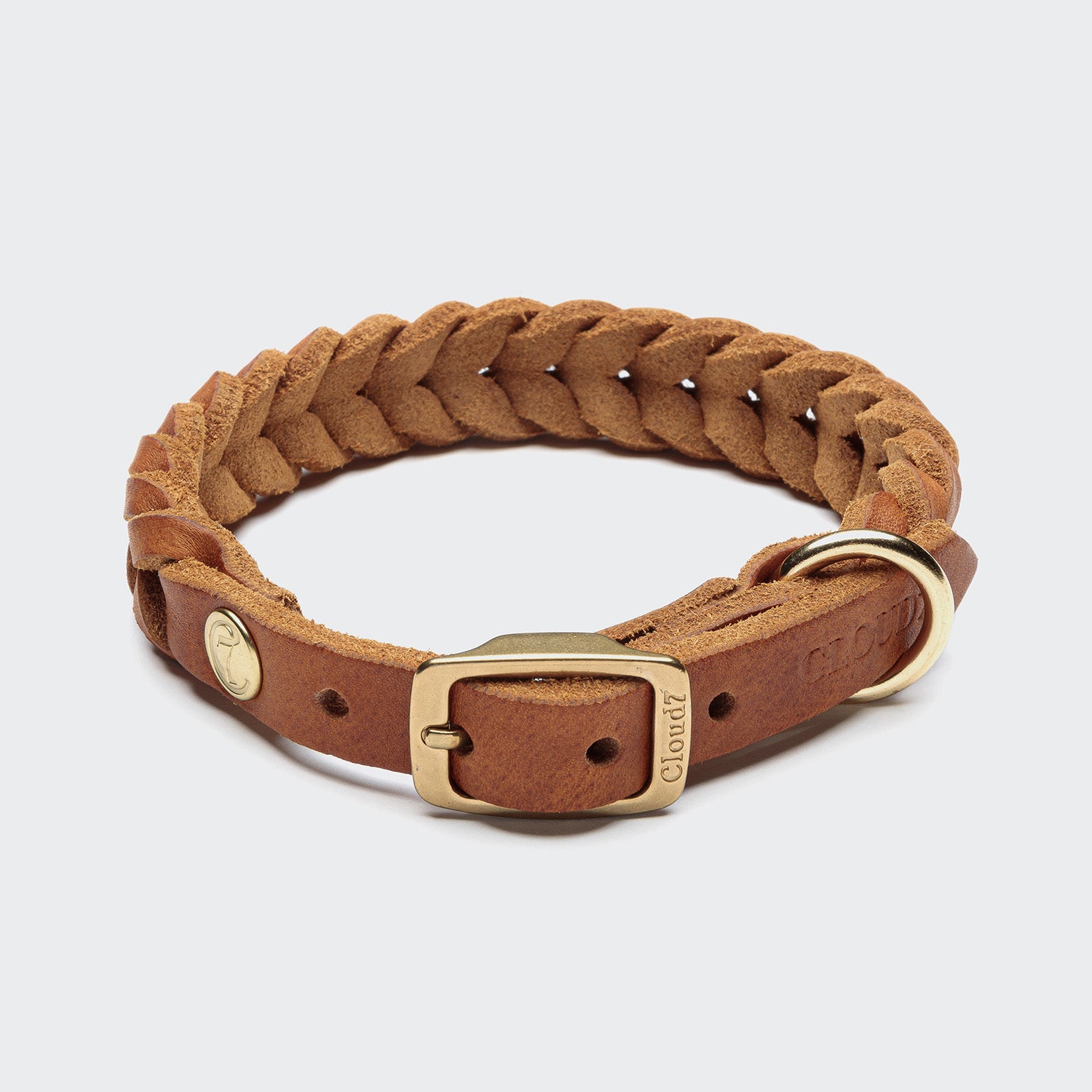cloud7-central-park-hundehalsband-camel-gold-aus-fettleder image 2