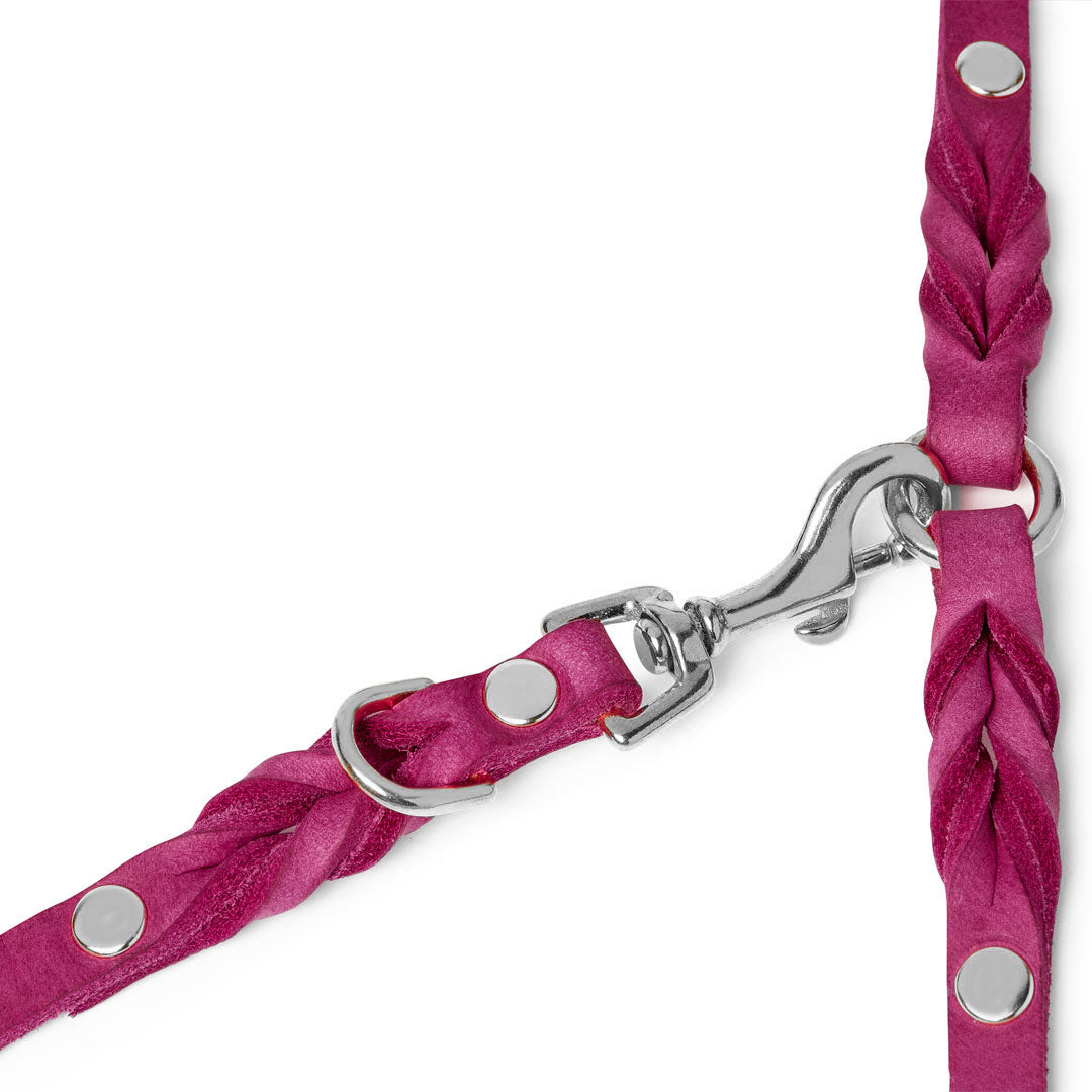 molly-and-stitch-butter-leather-3-fach-verstellbare-hundeleine-200-cm-flamingo image 7