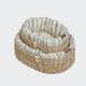 cloud7-lazy-hundekorb-linen-stripes-natural-blue-nestbett-mit-kissen image 4