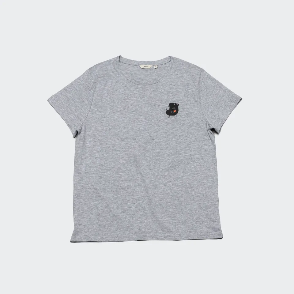 cloud7-resc7ue-t-shirt-heart-grey-m-lange-unisex-biobaumwolle image 1