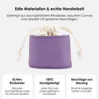 william-walker-leckerlibeutel-lavender-lila-rindsleder-mit-canvas-und-messing image 2