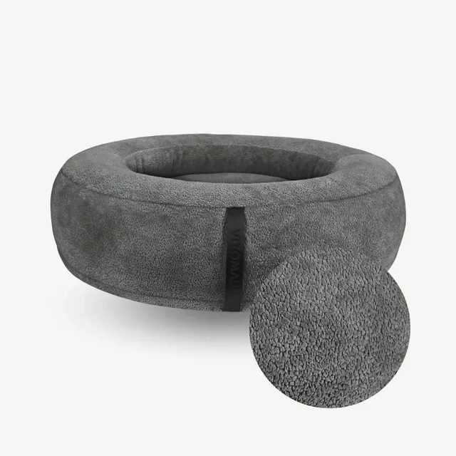 vitomalia-orthopawdic-cover-donut-hundebettbezug-repet-teddy-grau image 1