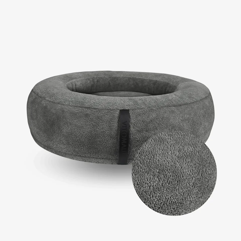 vitomalia-orthopawdic-cover-donut-hundebettbezug-repet-teddy-grau image 1