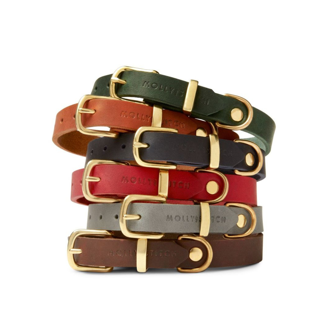 molly-and-stitch-butter-leather-hundehalsband-forest-green image 5