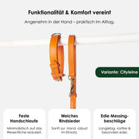 william-walker-amber-leder-hundeleine-orange-standard-klein image 3