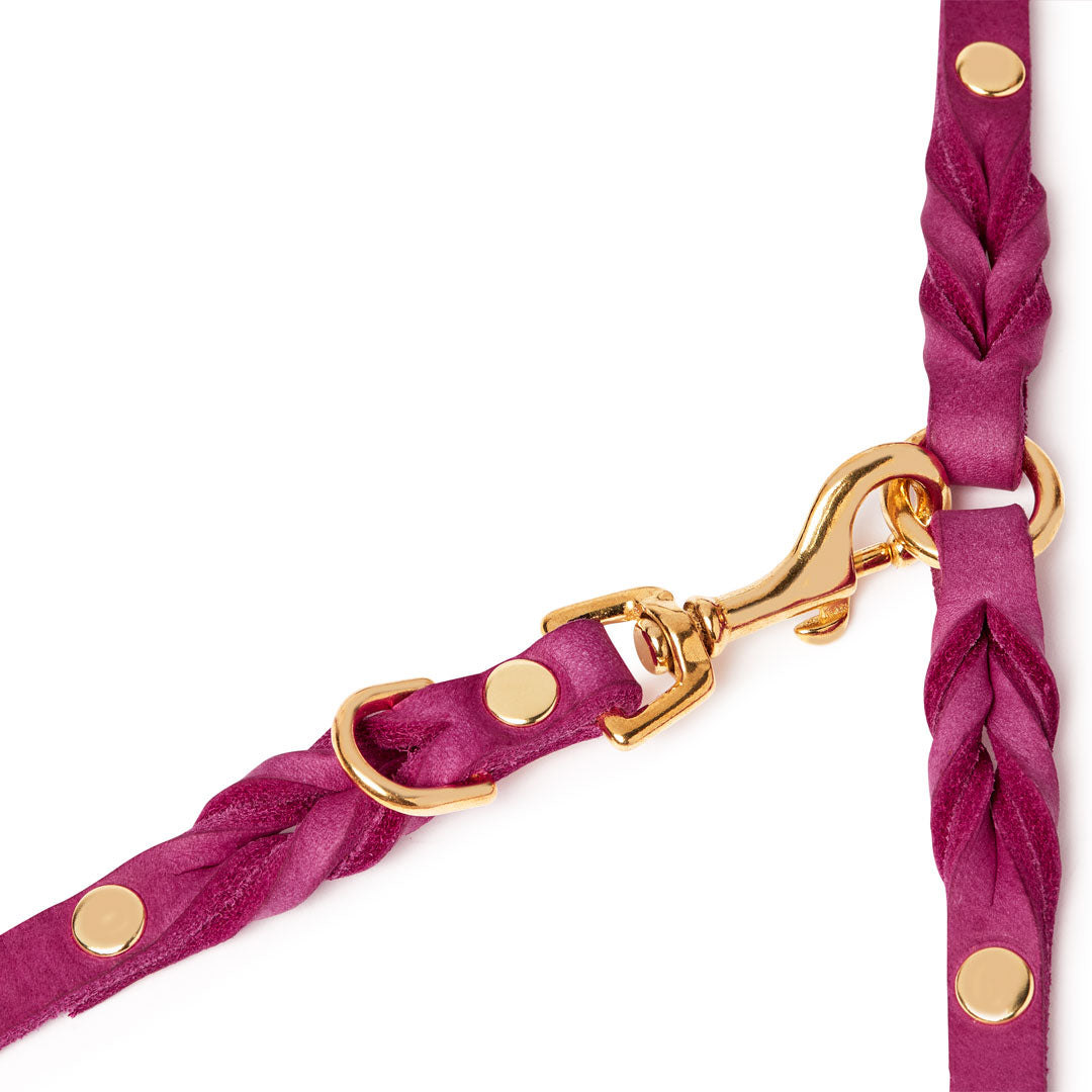 molly-and-stitch-butter-leather-3-fach-verstellbare-hundeleine-200-cm-flamingo image 6