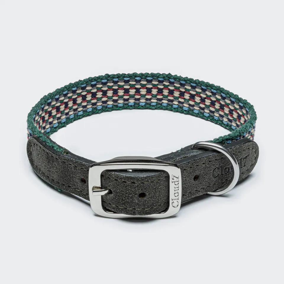 cloud7-hundehalsband-prater-forest-ethno-look-blau-gr-n-wei-grau image 1