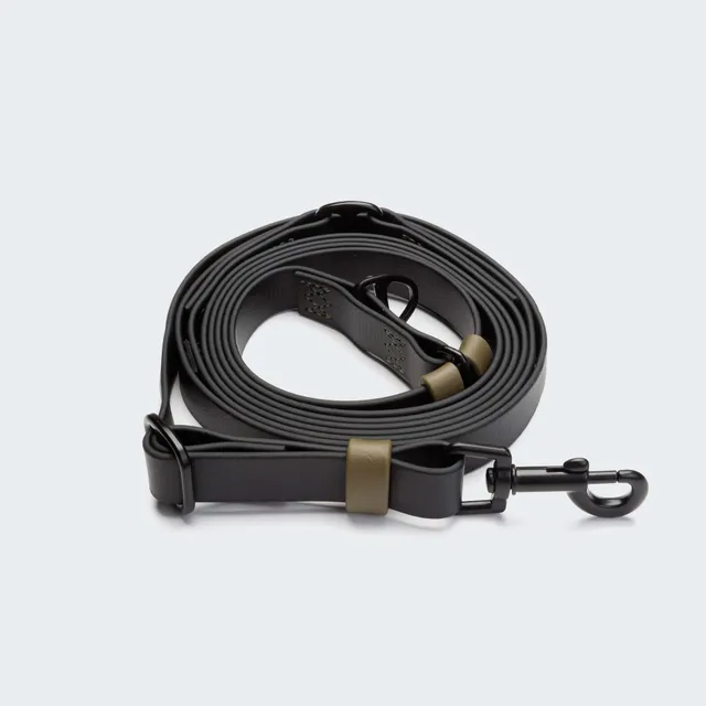 cloud7-ipanema-hands-free-dog-leash-biothane-black-olive image 1