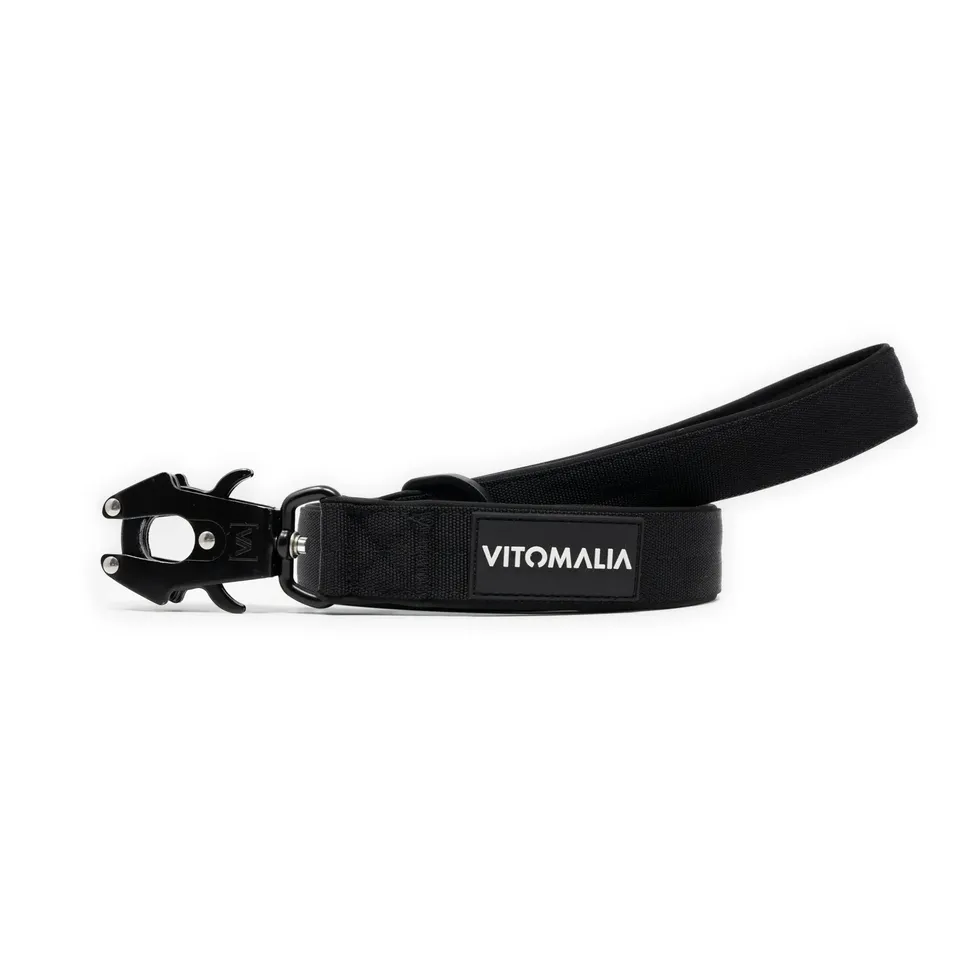 vitomalia-extreme-edition-taktische-f-hrleine-schwarz-mit-froschkarabiner-hartal image 1