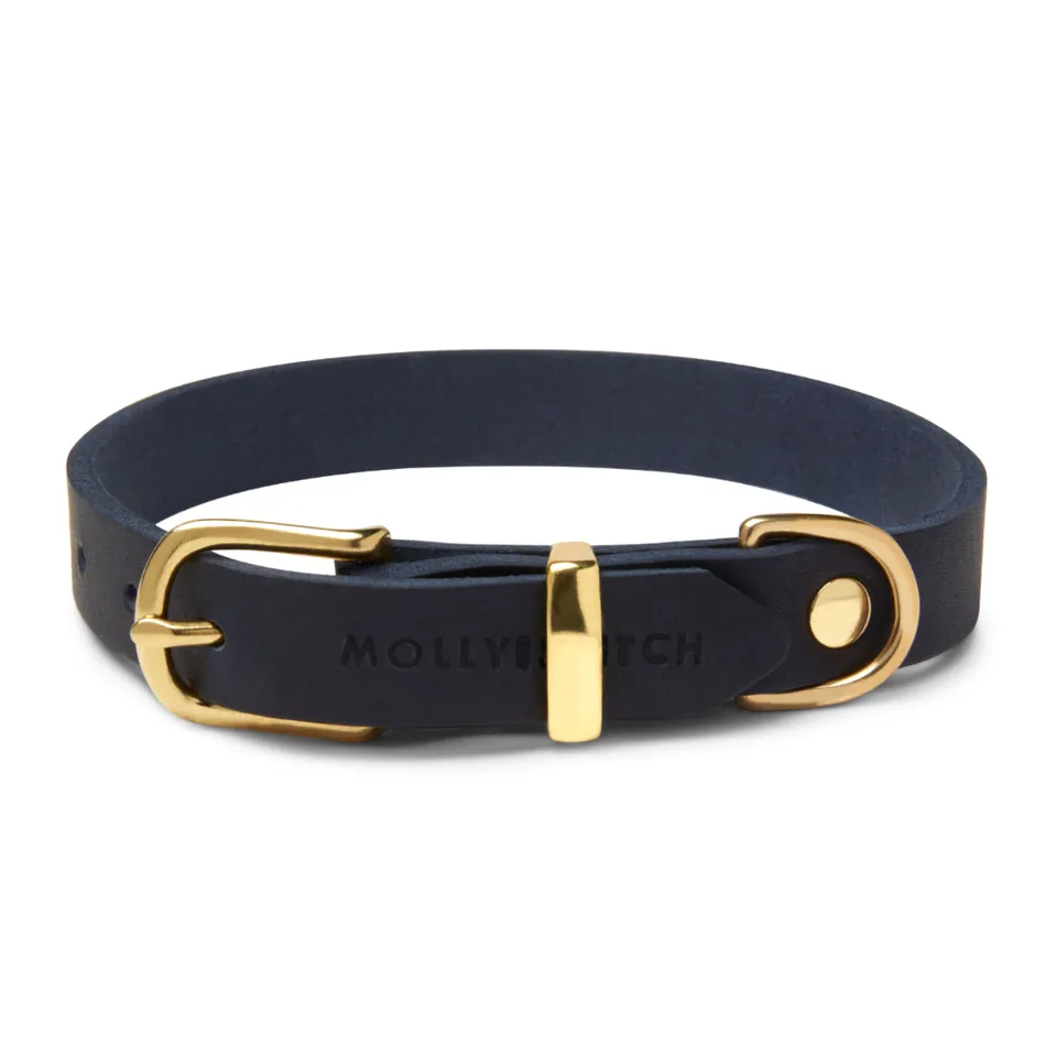 molly-and-stitch-butter-leather-hundehalsband-navy-blue image 1