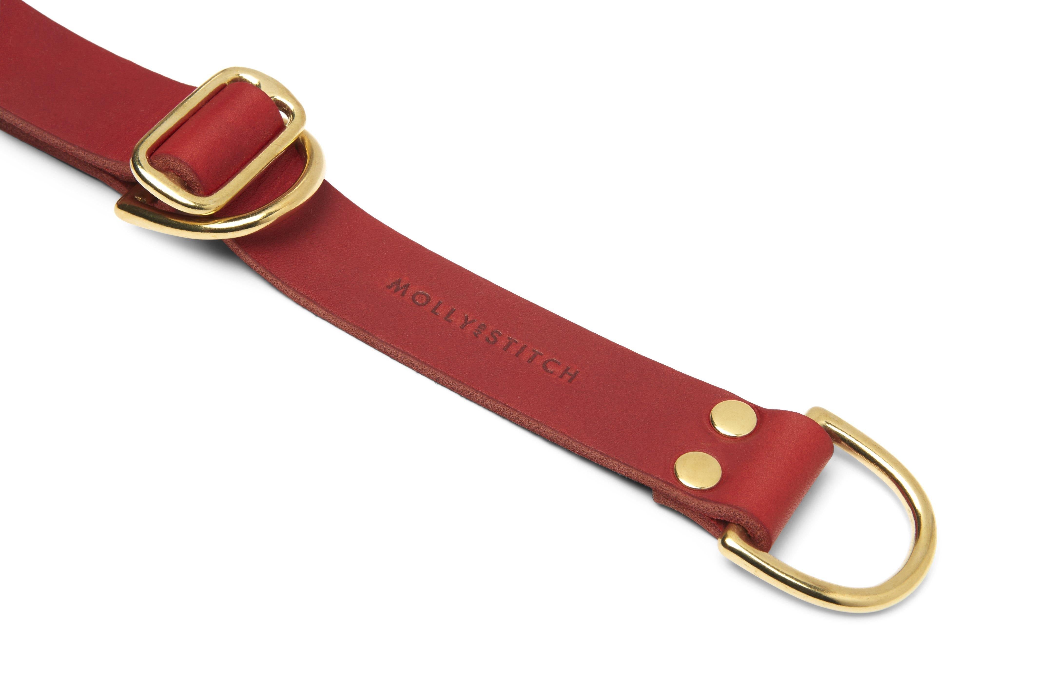 molly-and-stitch-retriever-halsband-aus-butterleder-chili-rot image 2