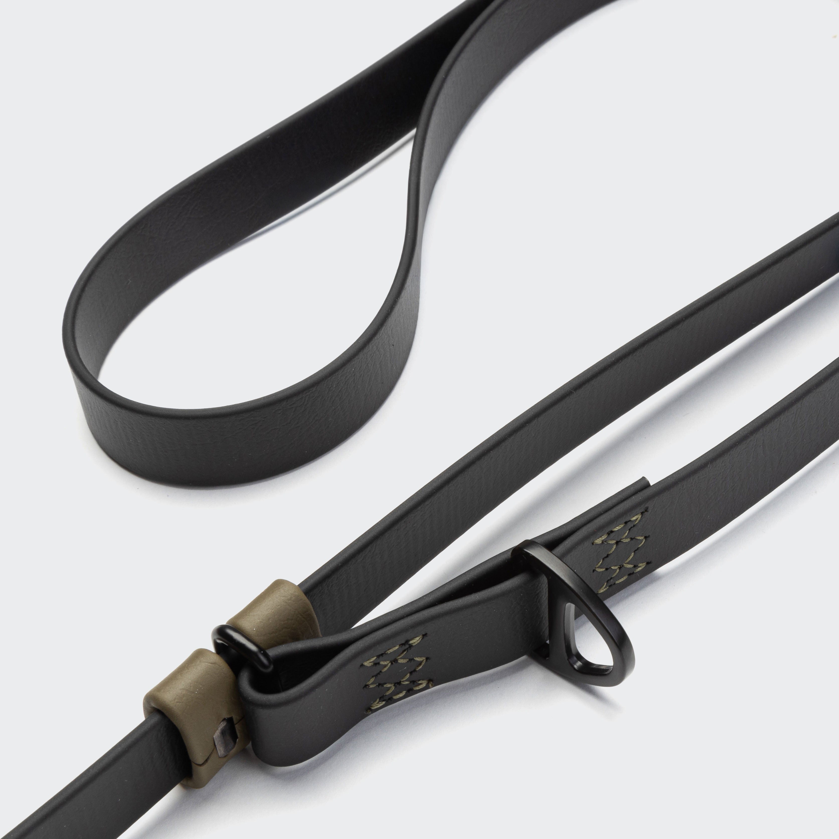cloud7-ipanema-freihandleine-biothane-black-olive-verstellbar image 3