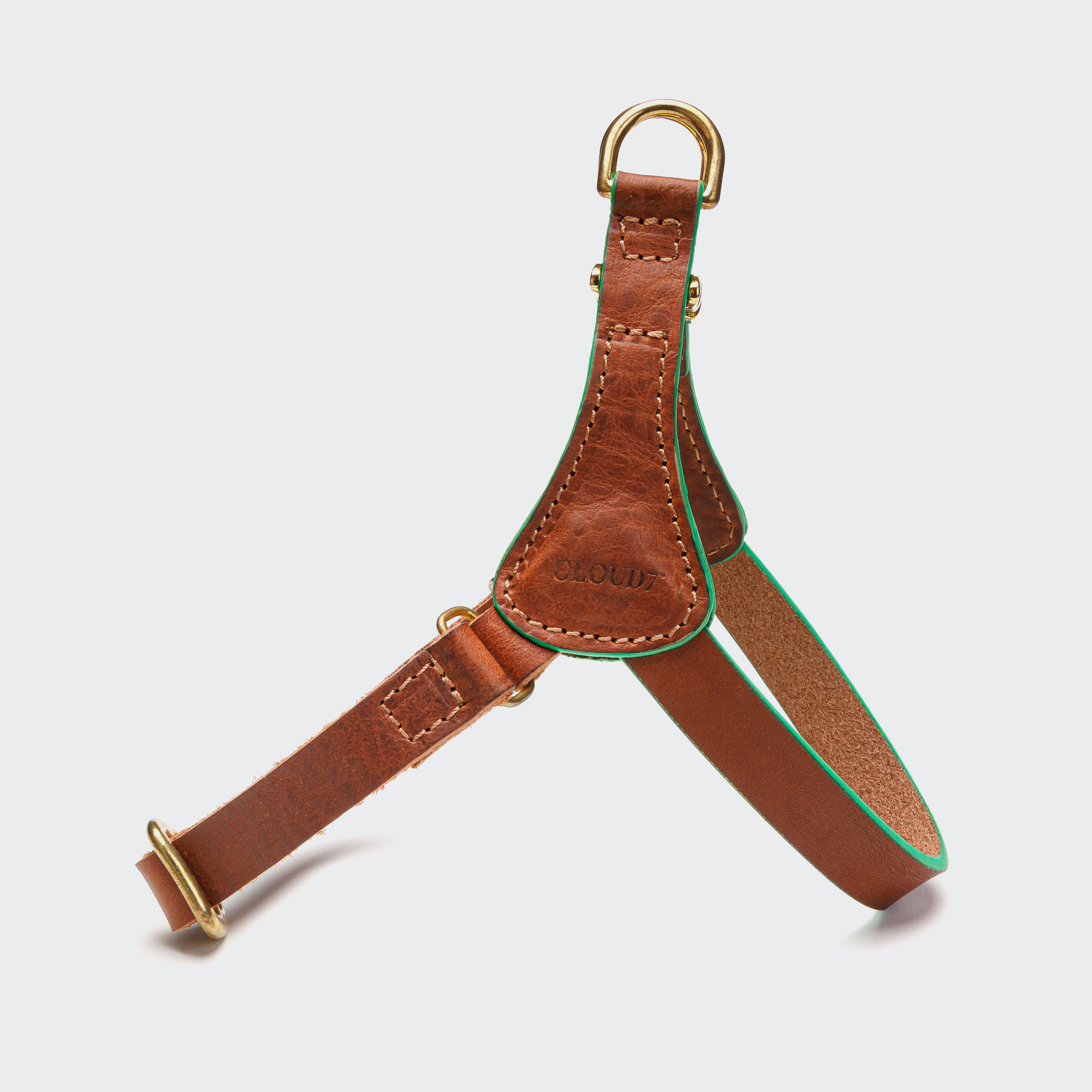 cloud7-prince-park-leder-norwegergeschirr-cognac-green-f-r-kleine-hunde image 2