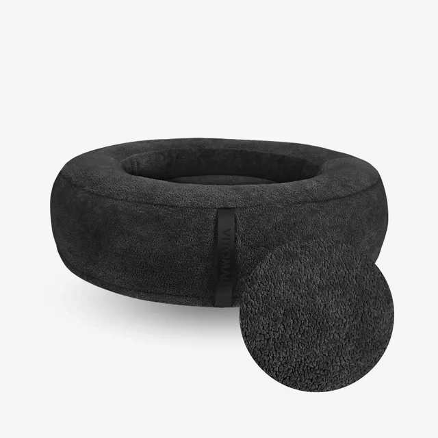 vitomalia-orthopawdic-cover-donut-hundebettbezug-repet-teddy-anthrazit image 1