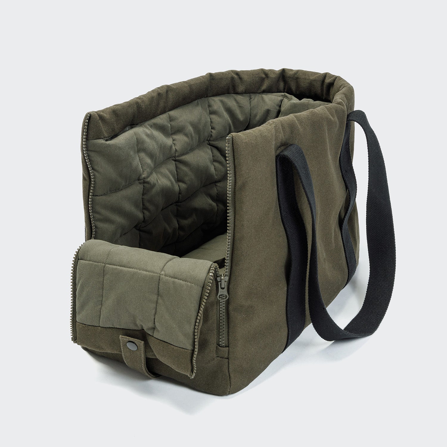 cloud7-hundetasche-turin-canvas-olive-transporttasche-baumwolle image 3