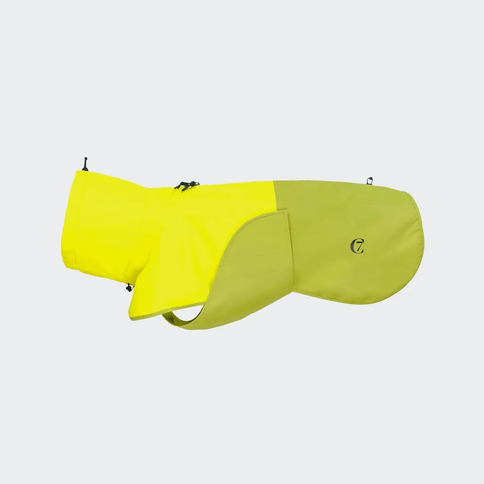 cloud7-aktiv-regenmantel-neon-green-light-olive-hunderegenmantel-10-000-mm image 1