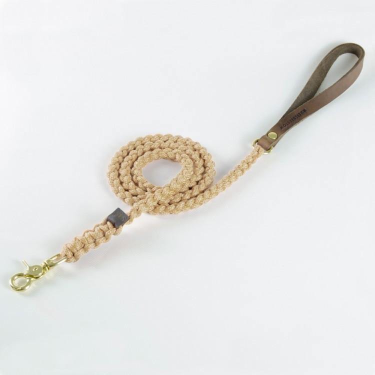 molly-and-stitch-touch-of-leather-hundeleine-beige-sand-lederleine-mit-griff-140 image 1