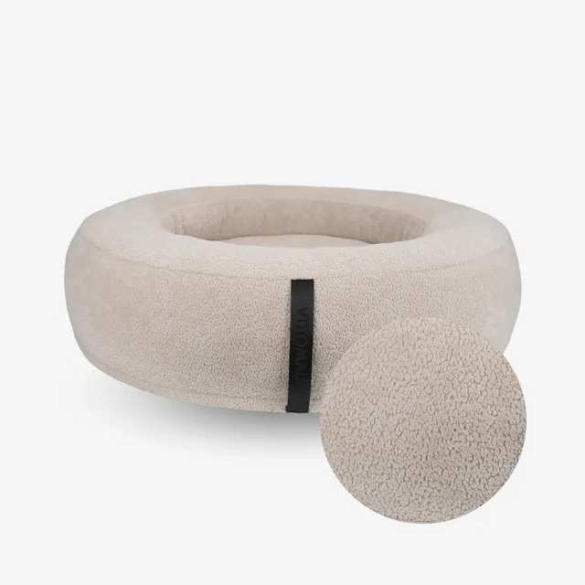 vitomalia-cover-donut-hundebettbezug-repet-teddy-in-beige image 1