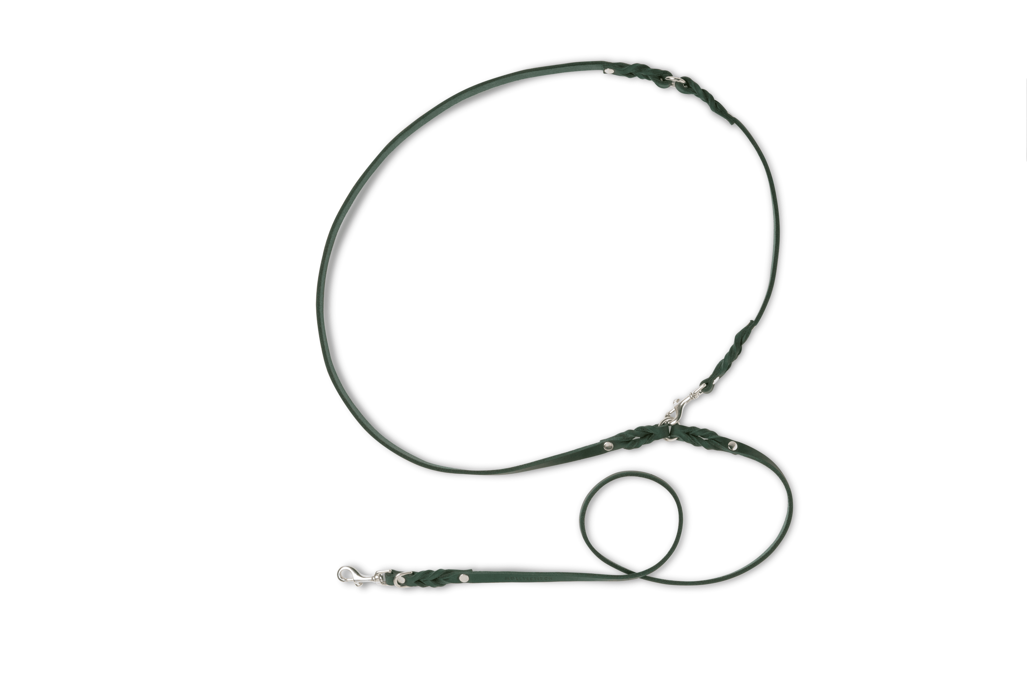 molly-and-stitch-butter-leather-3x-verstellbare-hundeleine-200-cm-forest-green image 3