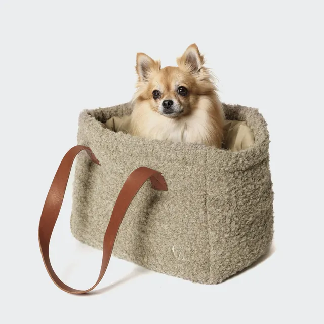 cloud7-hundetasche-verona-wool-beige-dog-carrier-aus-wolle image 1