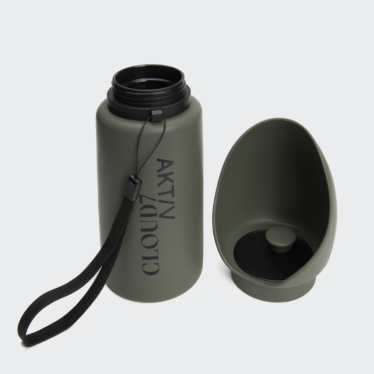 cloud7-hundetrinkflasche-aktiv-dark-olive-faltbar-aus-silikon image 3