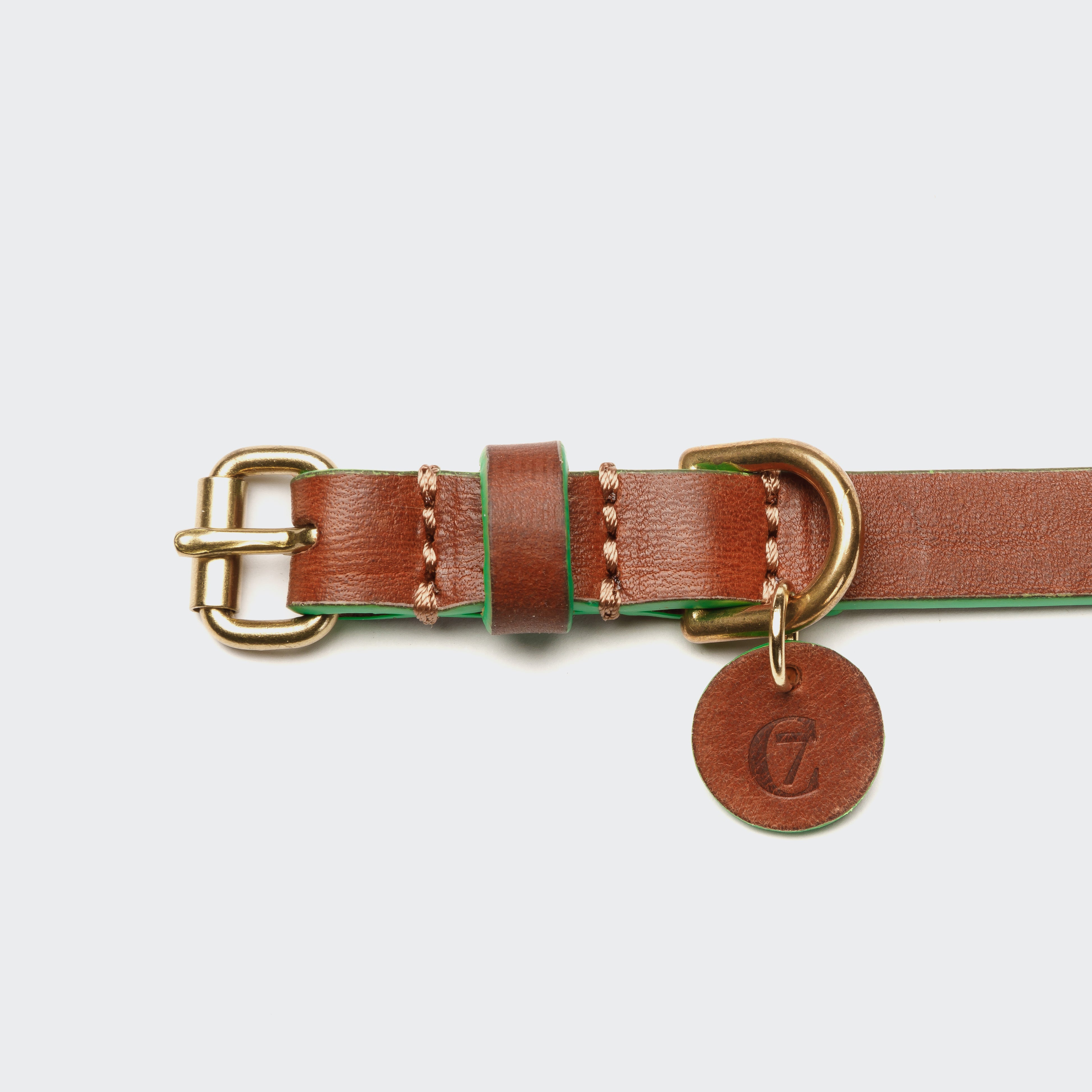 cloud7-hundehalsband-prince-park-cognac-green image 3
