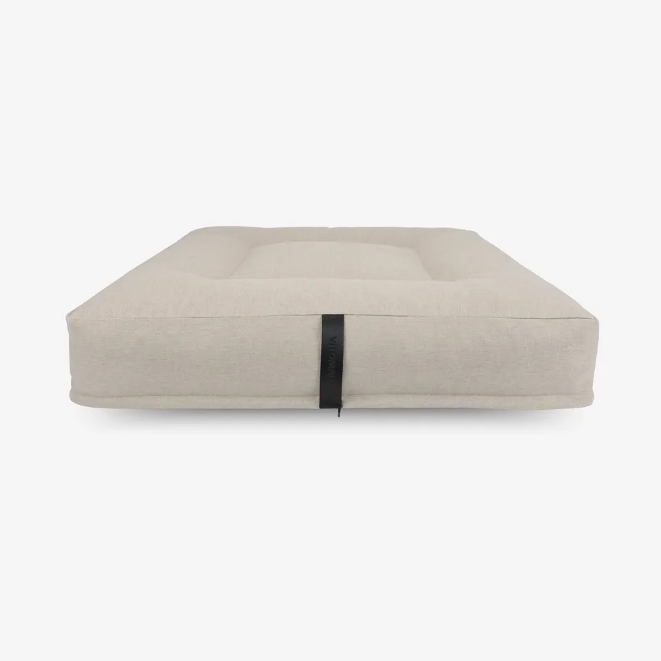vitomalia-orthopawdic-ergonomisches-hundekissen-quadratisch-repet-linen-in-beige image 1