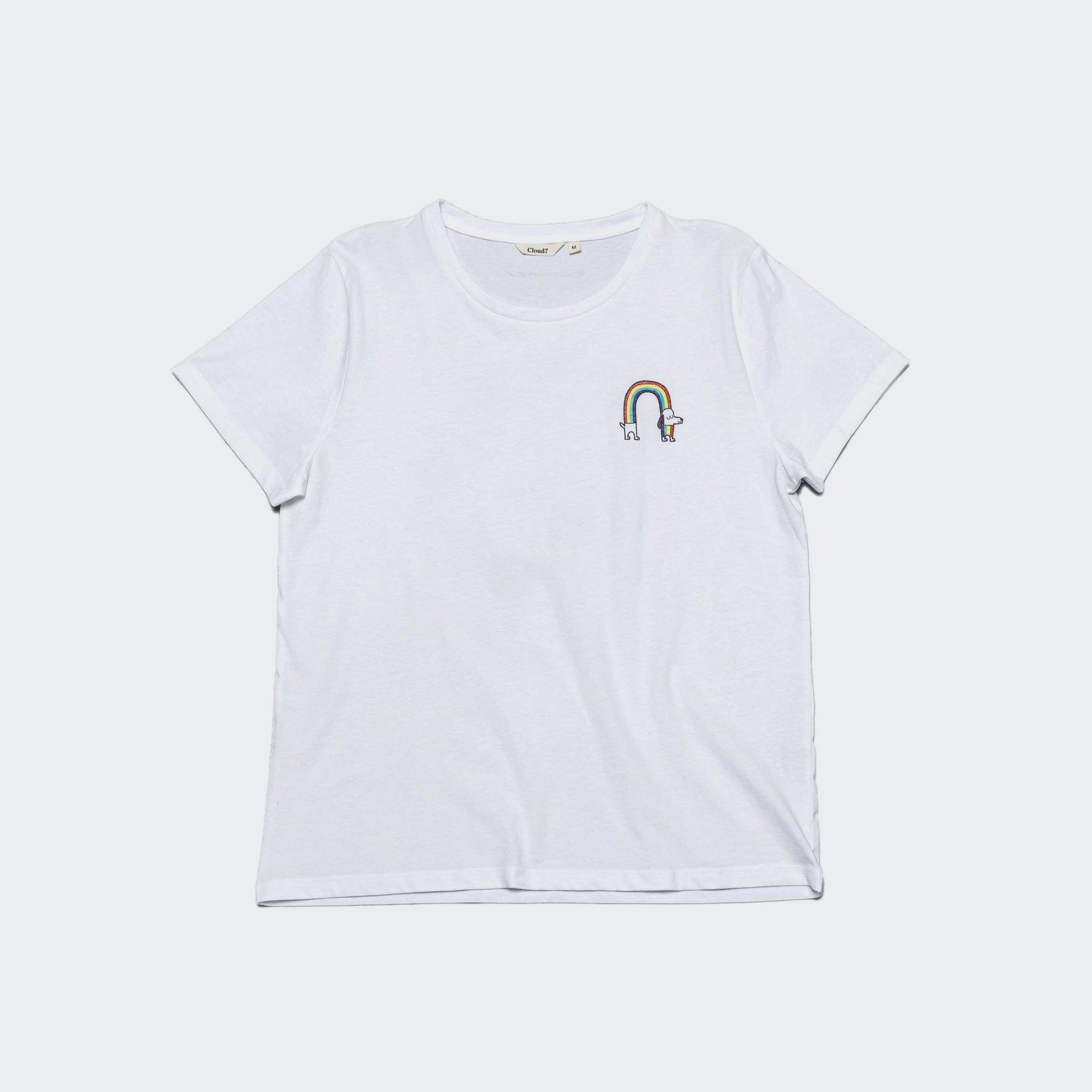 cloud7-resc7ue-t-shirt-rainbow-white-unisex-biobaumwolle image 1