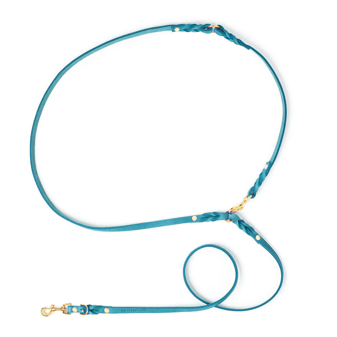 molly-and-stitch-butter-leather-hundeleine-fiji-blue-3x-verstellbar-200-cm image 5