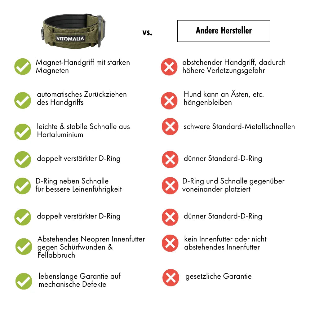vitomalia-extreme-edition-hundehalsband-mit-schnalle-magnet-handgriff-khaki image 5