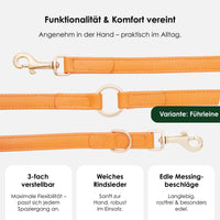 william-walker-amber-leder-hundeleine-orange-standard-klein image 2