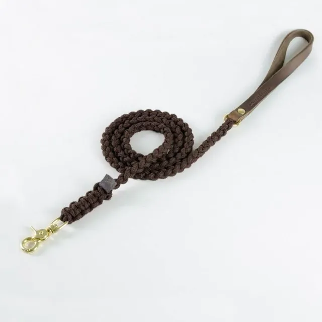 molly-and-stitch-touch-of-leather-hundeleine-chocolate image 1